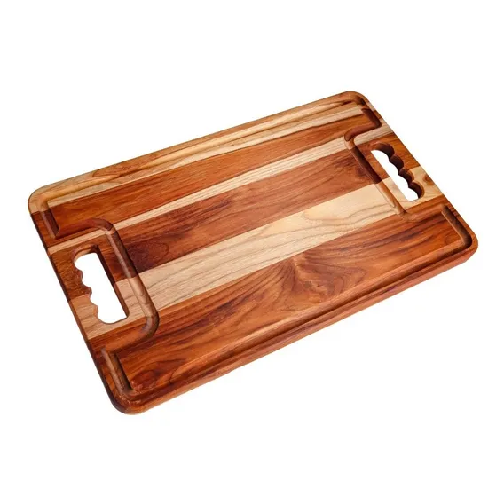 Tabua Churrasco Bandeja Para Servir Madeira Maciça 50x30cm Cor Marrom Tabua Bandeja Foto 1