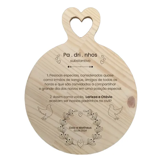 Tabua Convite Padrinhos Personalizado Festa Casamento Foto 1