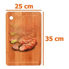Tabua Corte Carne Madeira Bambu Churrasco Cozinha Mor 25x35 Cor Marrom Tabua corte carne madeira bambu churrasco cozinha mor 25x35c Foto mini 1