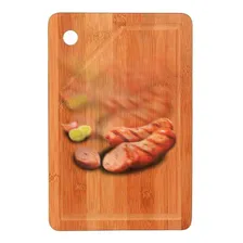 Tabua Corte Carne Madeira Bambu Churrasco Cozinha Mor 25x35 Cor Marrom Tabua corte carne madeira bambu churrasco cozinha mor 25x35c Foto mini 2