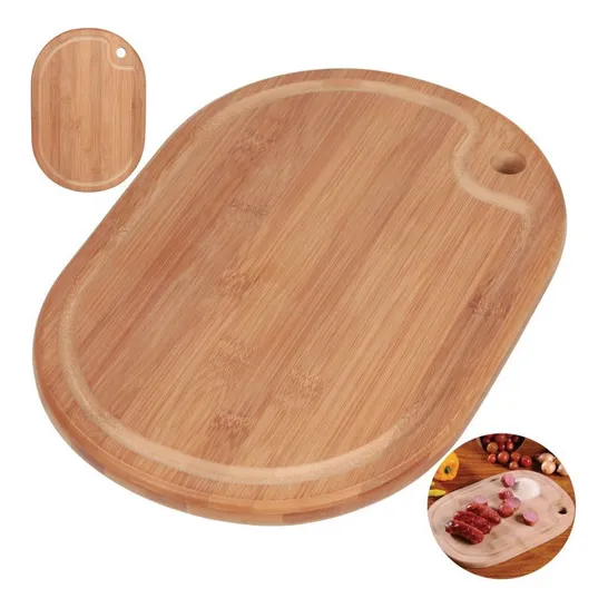 Tabua De Bamboo Oval 33x23cm Mor Foto 1