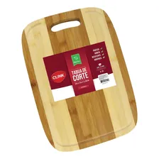 Tábua De Bambu P/ Corte Churrasco Legumes Com Pegador- Clink Cor Marrom Foto mini  3