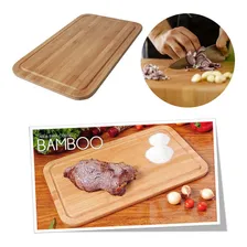 Tabua De Carne Madeira Bambu Churrasco Grande 50 X 30cm Mor Foto mini  2