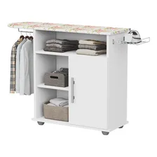 Tabua de Passar Roupa Com Organizador Porta E Prateleiras Cor Branco Foto mini 3