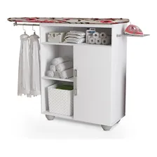 Tabua Mesa Passar Roupa Armarinho Organizador Suporte Ferro Branco Foto mini 1