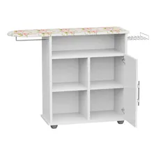 Tabua Mesa Passar Roupa Armarinho Organizador Suporte Ferro Branco Foto mini 2