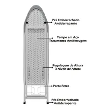 Tabua Mesa Passar Roupa Passadeira Aço Reforçado Foto mini 4