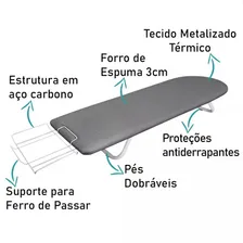 Tabua Mesa Passar Roupa Utilaço Portátil Dobrável Cama Porta Ferro Foto mini 2