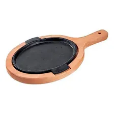 Tábua Oval Com Chapa Para Churrasco E Petiscos Ms Madeiras Foto  mini 1