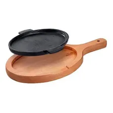 Tábua Oval Com Chapa Para Churrasco E Petiscos Ms Madeiras Foto mini  2
