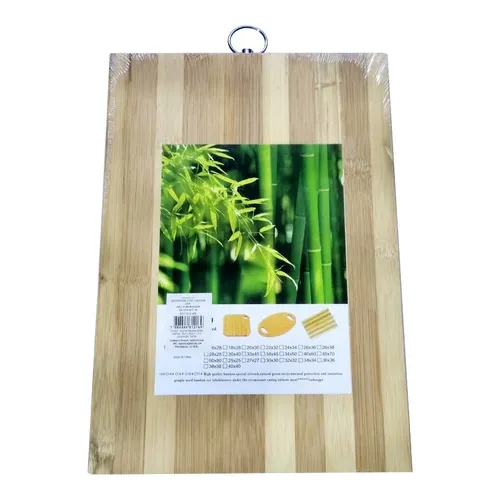 Tábua Para Corte De Carnes Listrada Em Bambu 30x20 Cozinha Cor Marrom Foto 1