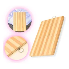 Tábua Para Corte De Carnes Listrada Em Bambu 30x20 Cozinha Cor Marrom Foto mini 4