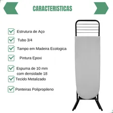 Tábua Passadeira Roupas Grande Dobrável Suporte Ferro Passar Foto mini 3