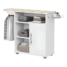 Tabua Passar Roupa Organizadora Com Prateleiras Portas Cor Branco Florido Foto mini  2