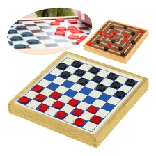 Tabuleiro 02 Jogos Dama E Trilha Madeira Com 24 Peças Foto mini 1