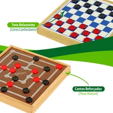 Tabuleiro 02 Jogos Dama E Trilha Madeira Com 24 Peças Foto mini 4