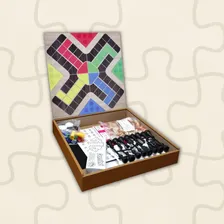 Tabuleiro 6 Em 1 Xadrez Ludo Dominó Dama Bingo Trilha Jogos Foto mini  3