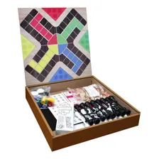 Tabuleiro 6 Em 1 Xadrez Ludo Dominó Dama Bingo Trilha Jogos Foto  mini 1
