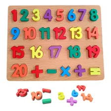 Tabuleiro Encaixe Números Madeira Brinquedo Educativo Cor 26 Peças Foto  mini 1