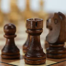 Tabuleiro Jogo Xadrez Madeira Magnético Gaveta 32cm Foto mini 4