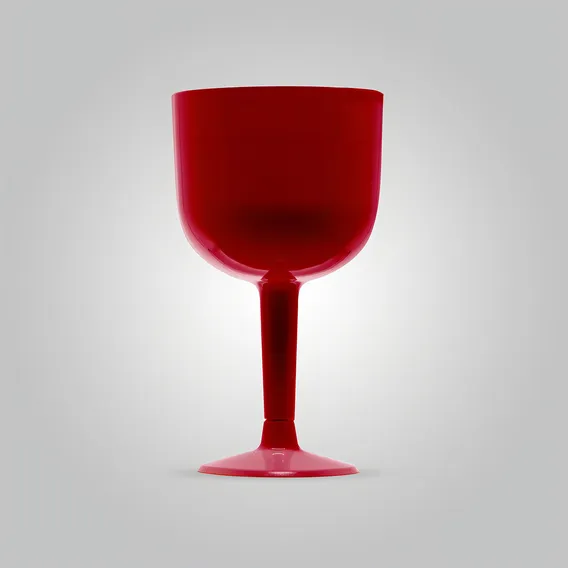 Taça Acrílica Pit-500 500ml Gin Vermelho Glass - 04 Unid Foto 1