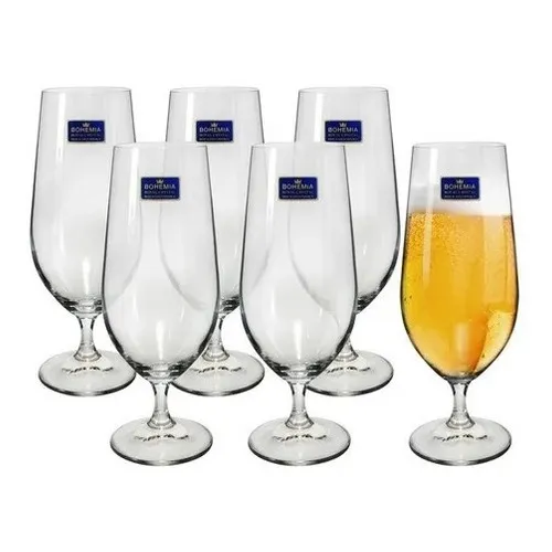 Taça Cerveja Chop Cristal Bohemia 380ml Jogo 6 Unid Cor Transparente Foto 1