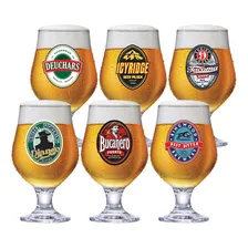 Taça Cerveja Personalizada Chopp Barcelona Vidro Jogo 6 Pçs Foto  mini 1