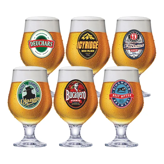 Taça Cerveja Personalizada Chopp Barcelona Vidro Jogo 6 Pçs Foto 1