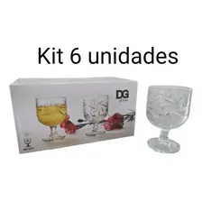 Taça De Vidro Sunstar Trabalhado 6 Un. Vidro Primeira Linha Foto  mini 1