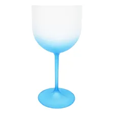 Taça Gin 600ml Jateada Azul Degrade Acrílico Foto  mini 1