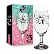 Taça Na Caixa Para Presente Amiga Pra Vida Toda 300ml Vidro Foto  mini 1