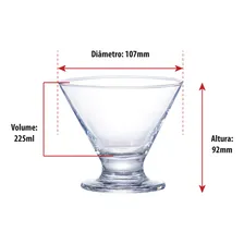 Taça, Taça de Vidro Ruvolo, Sobremesa 225ml, 12pcs 6 taças e 6 colheres. Foto mini  2