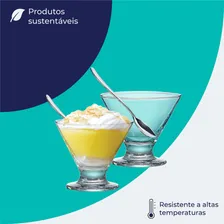 Taça, Taça de Vidro Ruvolo, Sobremesa 225ml, 12pcs 6 taças e 6 colheres. Foto mini 4