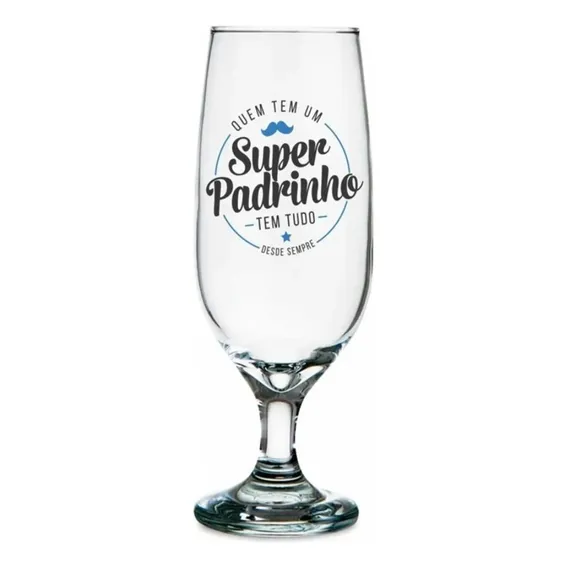 Taça Vidro Cerveja Chopp Super Padrinho 300ml Foto 1