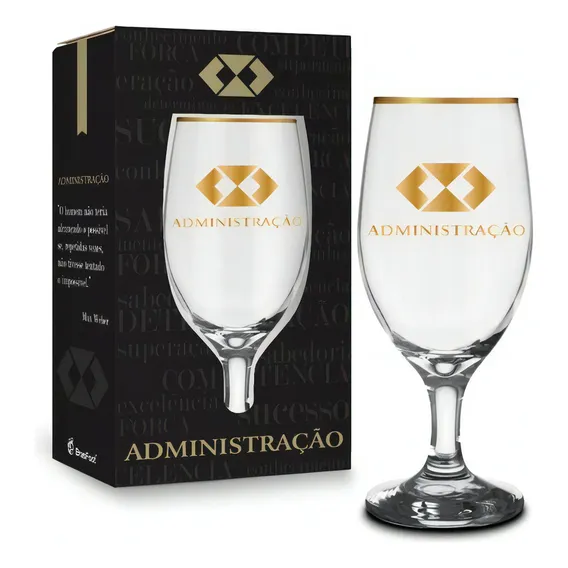 Taça Windsor Cursos Administração Série Ouro Presente 330ml Foto 1