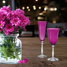 Taças Bohemia Taças De Cristal Coloridas Taças De Cristal Para Champanhe Agua Ou Vinhos Angela Cor Violeta12 Unidades Foto mini 2