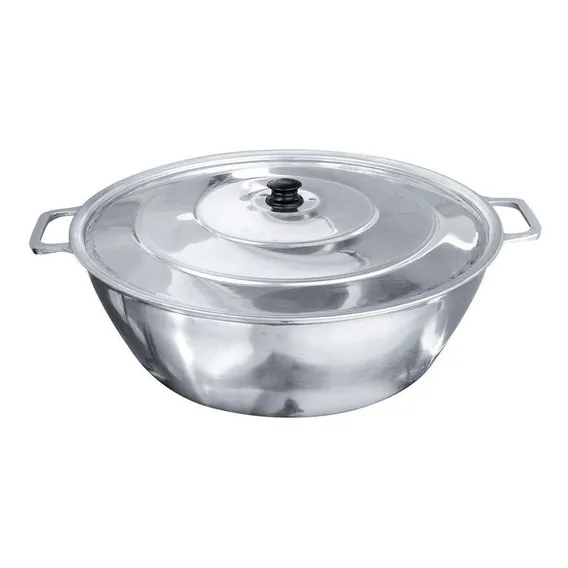 Tacho Aluminio Polido Grosso Hotel Tampa N 45 Cm 17,0 Litros Foto 1