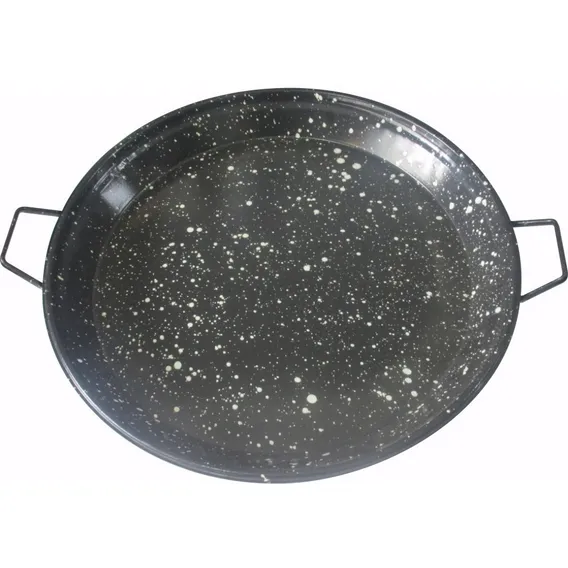 Tacho Esmaltado Preto Paeja 60cm Com Alças Aço Fritar Foto 1