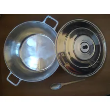 Tacho Gigante Batido Fundido AlumĂnio NÂș60 Com Tampa+brinde Cor Cinza Foto mini 3