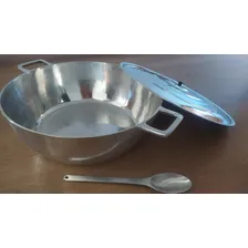 Tacho Gigante Batido Fundido AlumĂnio NÂș60 Com Tampa+brinde Cor Cinza Foto mini 2