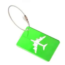 Tag De Mala Verde Etiquetas De Bagagens Viagem Avião Foto mini 1