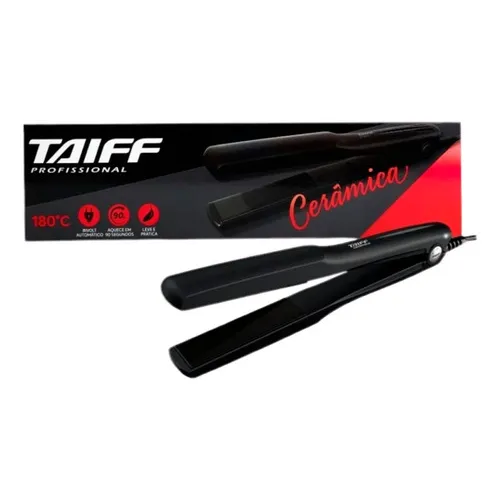 Taiff Prancha Profissional Cerâmica 180° Chapinha Bivolt Cor Preto 110V/220V Foto 1