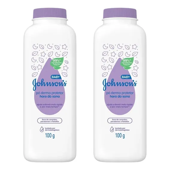 Talco Johnsons Baby Hora Do 100g - Kit C/ 2un Foto 1