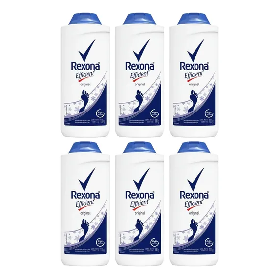 Talco Rexona Rexona Efficient TĂȘnis PĂ© Rexona, Talco Desodorante Rexona. em garrafa 100g Foto 1