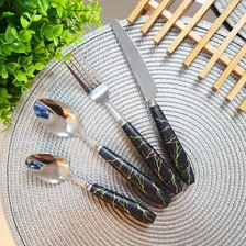 Talher Garfo Marmorizado Inox 6 Peças Foto mini  3