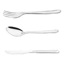 Talher Mesa Inox 30 Garfo 30 Colher 30 Faca Basic A Gourmet a Casa Dos Chefes cor prateado Foto mini 1