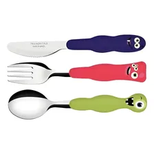 Talheres Garfo Faca Colher Infantil Monsterkids Tramontina Foto  mini 1