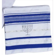 Talit Ortodoxo Azul Com Prata De Israel Foto mini 3