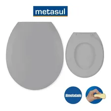 Tampa Assento Vaso Sanitário Almofadado Oval Universal Cor Cinza Claro Foto mini 4