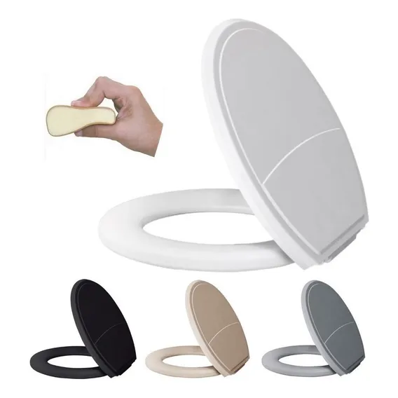 Tampa Assento Vaso Sanitário Almofadado Universal Macio Oval Cor Branco Foto 1